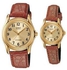 Casio His & Hers Brown Leather Strap Fashion Watches [MTP/LTP-1096Q-9B1]