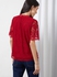 Casual Round Neck Plain Blouse Top Red
