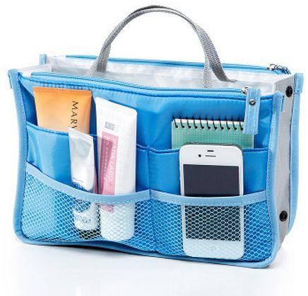 Travel waterproof cosmetic bag toiletry kits admission package bag liner blue BZB-3