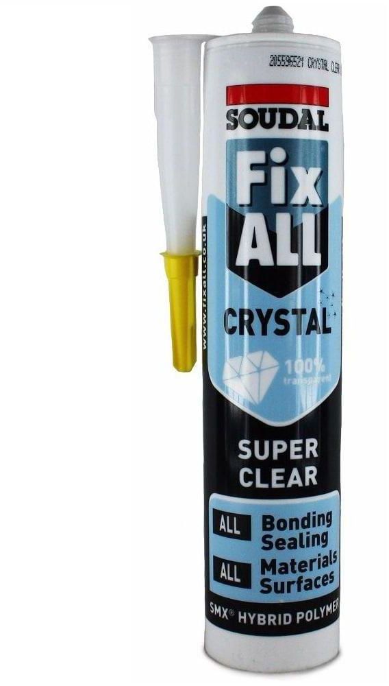 SOUDAL - Fix All Crystal Clear Transparent Sealant/adhesive 290ml : 118779