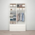 PLATSA Wardrobe with 6 drawers, white/Fonnes white, 140x42x241 cm - IKEA