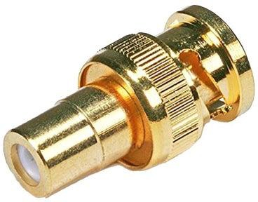 Gold Plated BNC Male To RCA Female Connector Gold/White