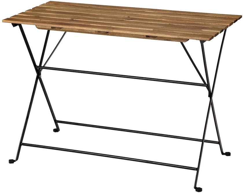TÄRNÖ Table, outdoor - black/light brown stained 100x54 cm