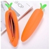 Siketu 2PC Carrot Stationery Pencil Pen Case Cosmetic Makeup Bag Zipper Pouch Case -Orange