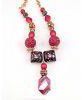 Burgandy Red Crystal Beaded Necklace
