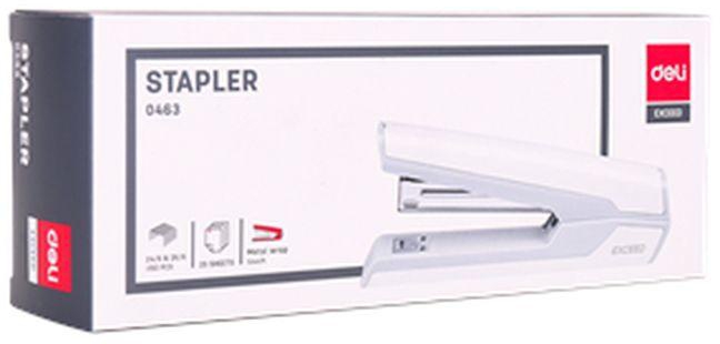 Deli Stapler & Punch Stapler 0463-WHITE WHITE 25sheets,24/6 & 26/6 ( 1 PCS)