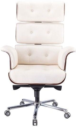 Get Modern Genive Faux Leather Office Chair, 80×45×50 Cm - Off White with best offers | Raneen.com