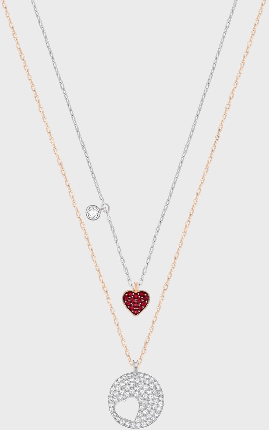 2 Pack Heart + Siam Necklaces