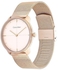 Calvin Klein Women's Analog Quartz Watch with Stainless Steel Strap 25200158, Blush