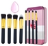 8-Piece Makeup Brush Set With Box And Puff Multicolour
