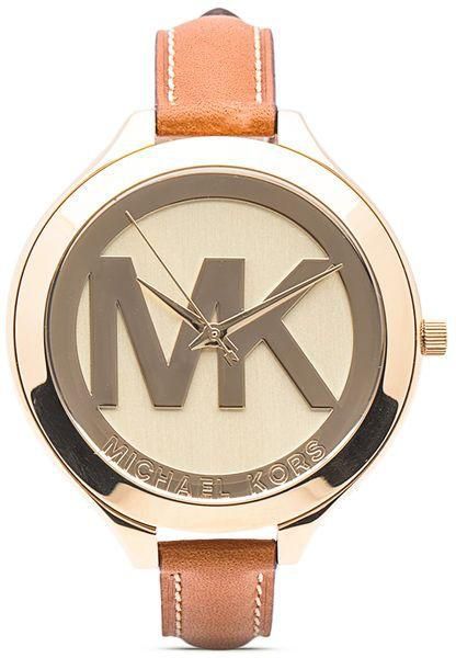 Michael Kors Women's Golden Dial Leather Band Watch [MK2326]