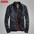 b"Men's Jacket Casual PU Leather Jacket, Black, Brown"