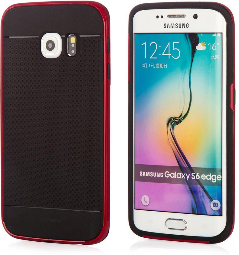 iPaky Luxury Hybrid case and Screen Protector for Samsung Galaxy S6 edge G925 – Red