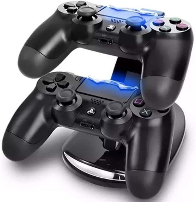 Dual Charger With USB Charging Stand With LED Light For PlayStation 4 Controller