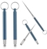 2pcs portable titanium toothpicks, metal pocket toothpicks, stainless steel toothpicks, outdoor camping picnic travel reusable toothpicks. (blue)