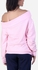 Solo Off Shoulder Neckline Sweatshirt - Pink