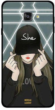 غطاء حماية واقٍ لهاتف سامسونج جالاكسي A7 2016 نمط مطبوع بكلمة "She"