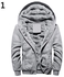 Sanwood Men Fashion Winter Thick Cotton Coat Casual Hoodies Sport Baseball Jacket Outwear-Grey