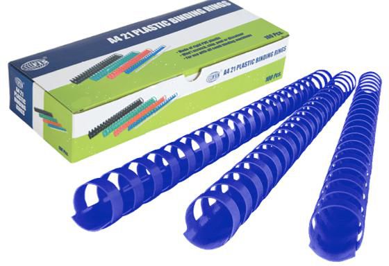 19mm Comb Binding Rings 100/Box Blue