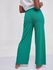 Anika Full Length Ribbed Pants with Drawstring Waist - Green