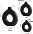3 Piece Ceramic Vases Set For Home Decoration, Matte Hollow Round Vases Boho Decor For Pampas Grass, Modern Vases Simple Decoration For Living Room, Office, Weddings, Bedroom And Dining Table (Black)