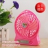 Portable Usb Mini Rechargeable 3 Blades Desk Fan - Pink
