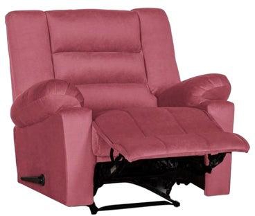 Velvet Upholstered Rocking Recliner Chair With Bed Mode Dark Pink 92x95x80cm