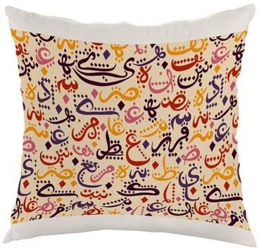 Miscellaneous Arabic Letters Printed Cushion Cover Multicolour 40 x 40cm