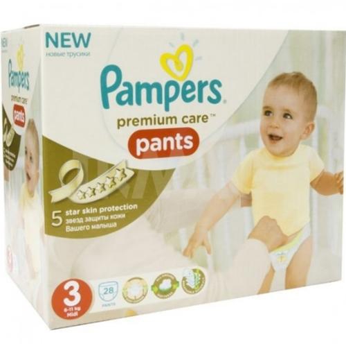 Pampers Premium Care Pants Diapers Midi Size 3 ( 6 - 11 kg ) - 28's