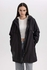 Defacto Waterproof Regular Fit Hooded Faux Fur Lined Raincoat