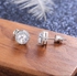 Fashion Silver Cubic Zirconia Gemstone Crystal Stud Earrings