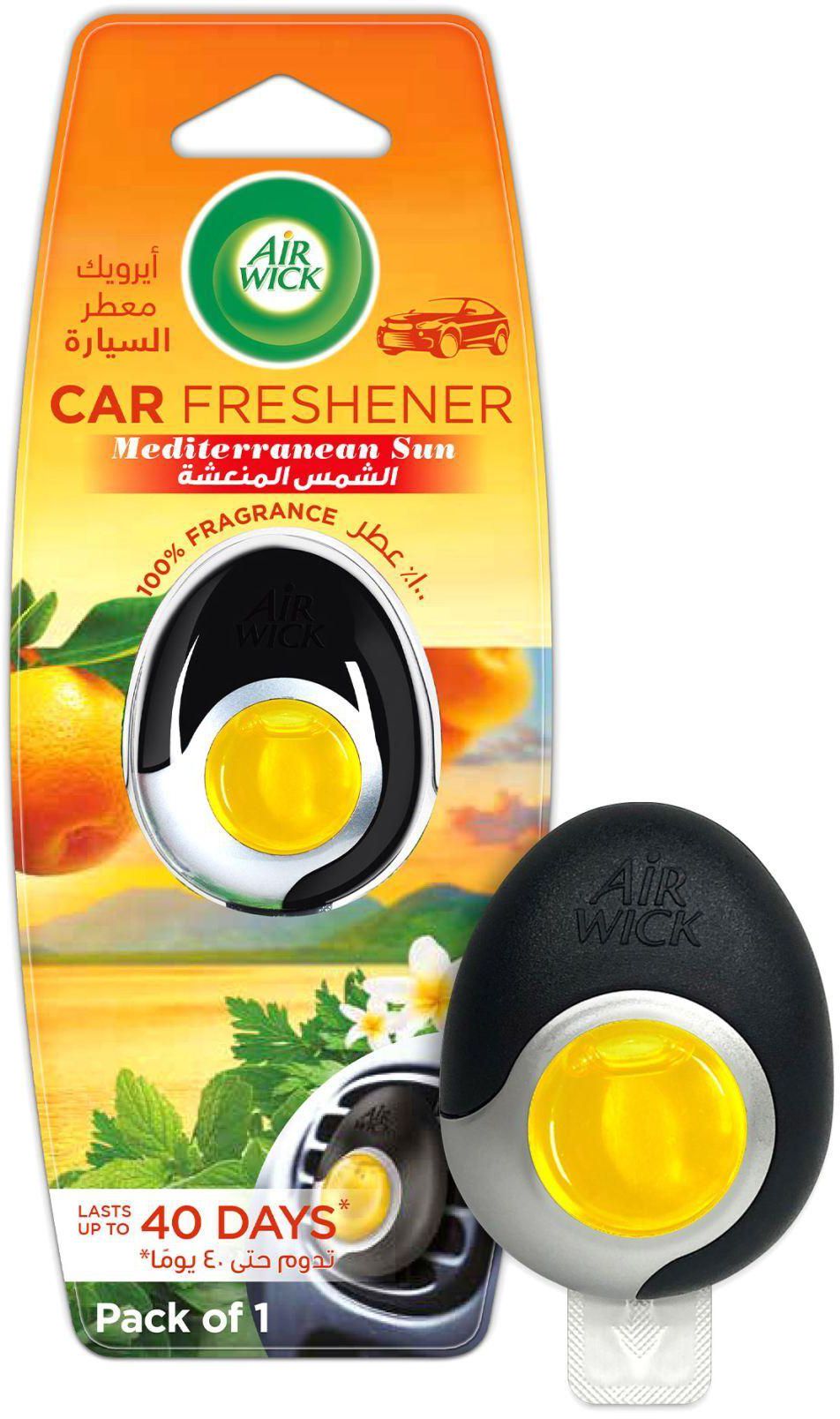 Air Wick Vent Clip Mediterranean Sun Car Air Freshener Yellow 2.5ml