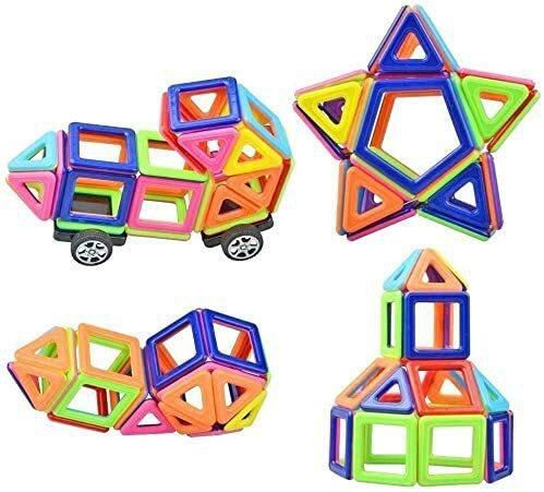 Generic 76 Pcs Magnetic Tiles Building Blocks Set, Stem Building Block Preschool Educational Construction Kit DIY Creative 3D Magnetic Toys