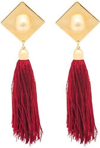Red Colored Gold Plated Earings E61