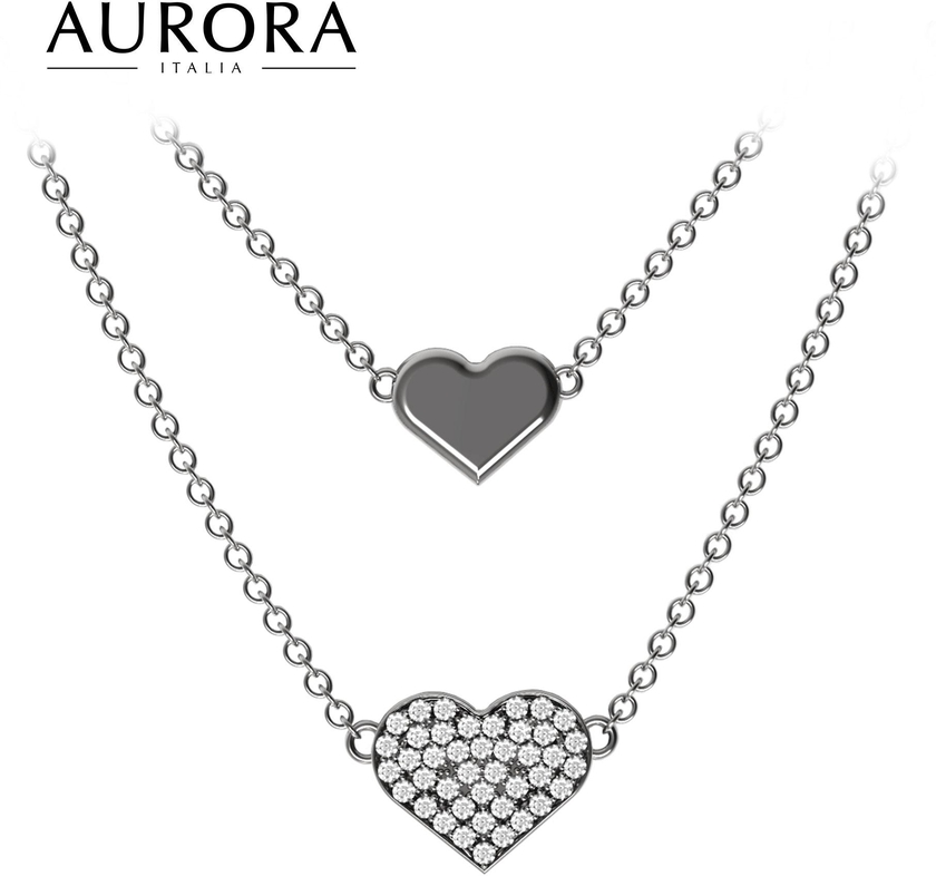 Auroses Loveverse Pendant 925 Sterling Silver 18K White Gold Plated