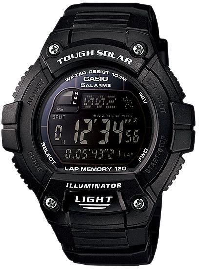 CASIO RESIN STREP WATCH WITH LAP MEMORY AND SOLAR FUNTION