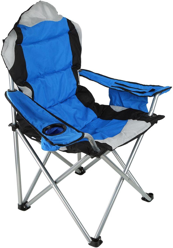 Foldable Camping Chair With Cup Holder, Blue