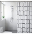 Bathroom Shower Curtain, Black and White Plaid Plastic Shower Curtain for Bathroom Decor, Waterproof Transparent Shower Curtain Hook Set, Modern Bathroom Curtain 71" x 71"