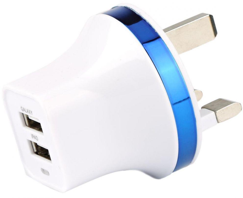 Charger With Dual USB Plugs, White, XY-02