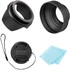 O Ozone Professional 55mm Tulip Flower Lens Hood, Collapsible Rubber Hood, Lens Cap, Soft Cloth