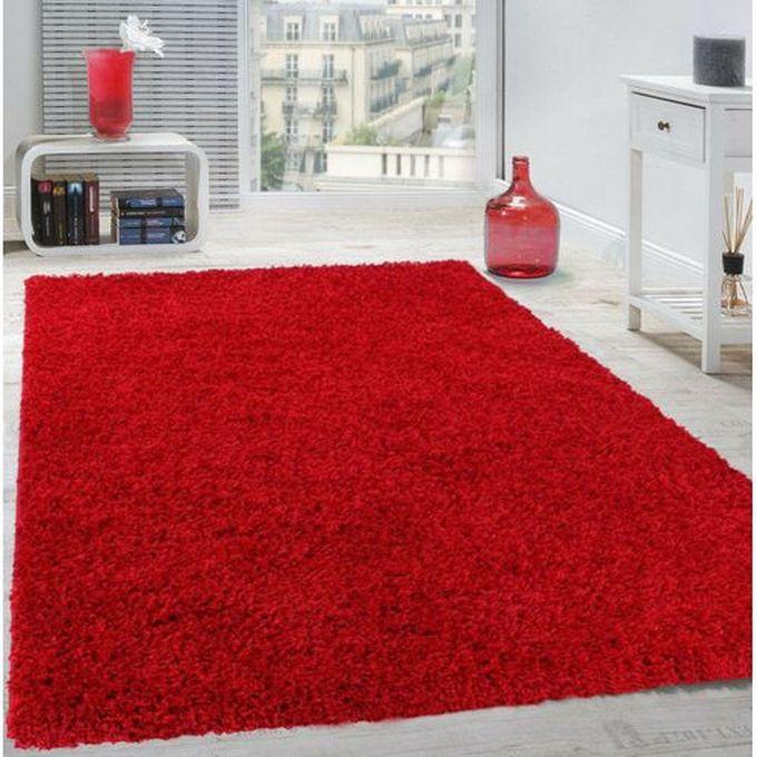 Fashion Fluffy Smooth Carpet For Living Room 5 By 8 - RED