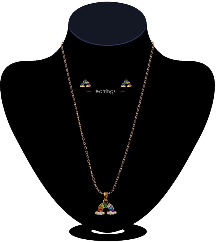 Aiwanto Kids Necklace and Earring Set Girl&#39;s Gift for Birthday Necklace Set