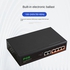 6 Port 100Mbps POE Switch Network Switch Network Splitter with VLAN Function for Surveillance Cameras US Plug