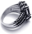 New stylish trendy black crystal claw stainless ring size 8