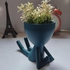Artificial Flower With Blue Pot,Cool ,Home,Office Decoration -15 Cm