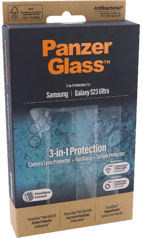 بانزر جلاس 3 -‎in-1‎ Pack Hard Case + Screen Protector + Camera Lens Protector حزمة حافظة للهاتف الذكي