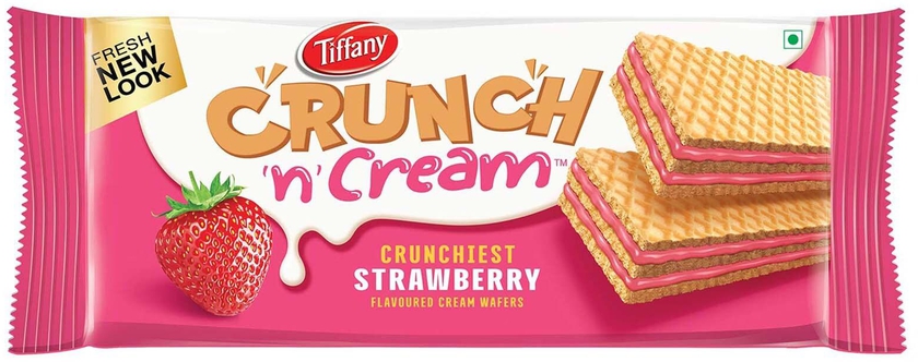 Tiffany Crunch N Cream Strawberry Wafers 153g