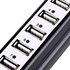 10 Port USB hub USB 2.0 External HUB with Power Adapter Charger for PC MAC smartphone-Black