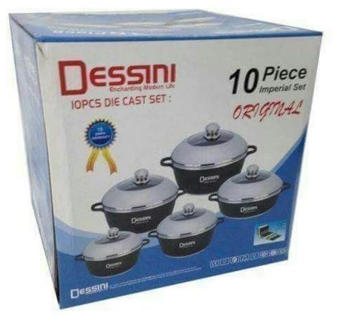 Dessini 10 Pcs Cookware Set - Black.