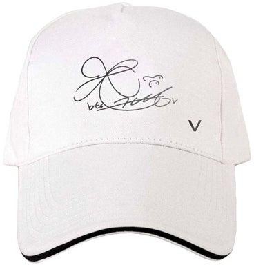 قبعة بيسبول بطبعة BTS V أبيض/ أسود
